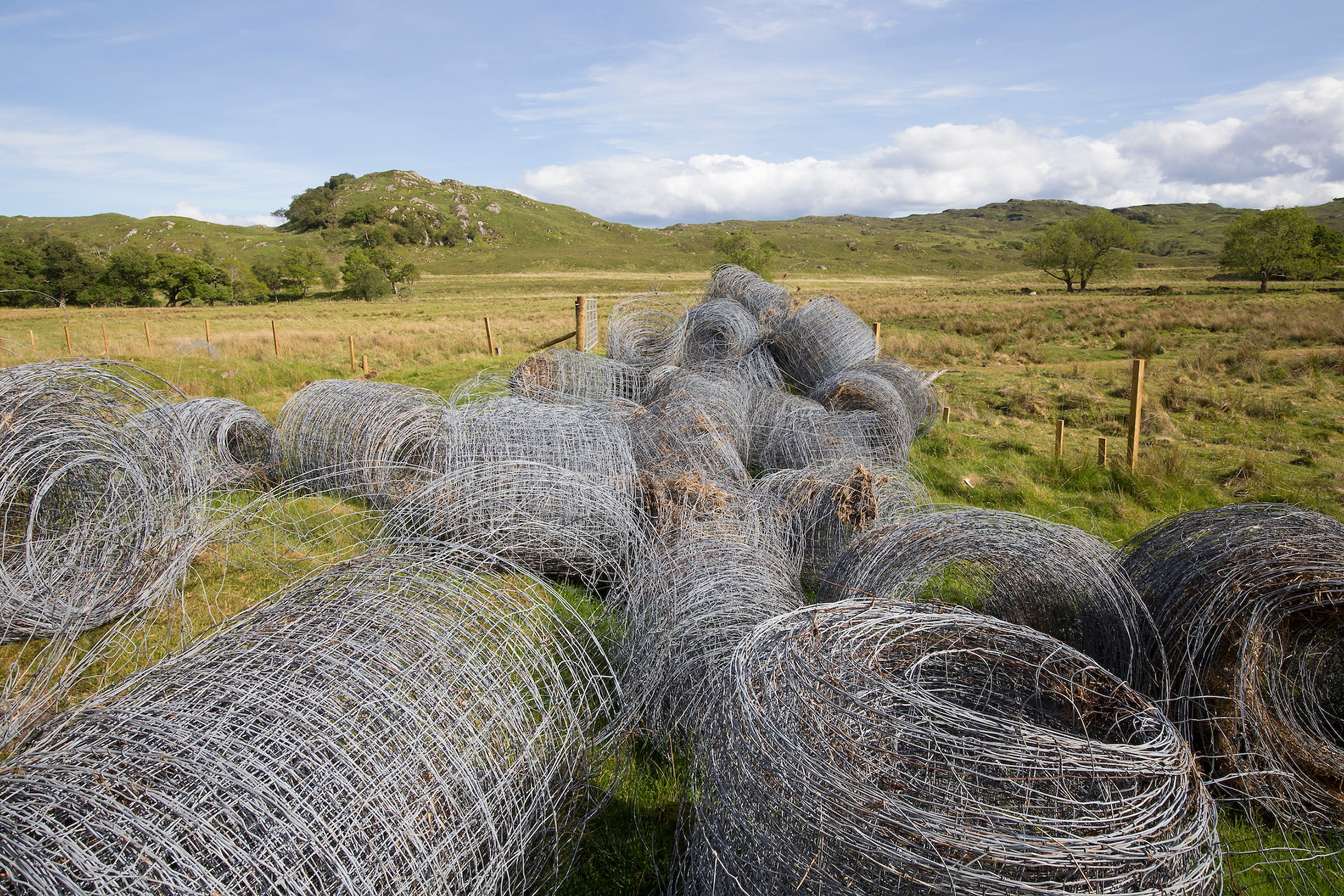 Dismantled deer fencing as part of habitat connectivity activities, Ardtornish Estate, Morverm Lochaber, Scotland.
